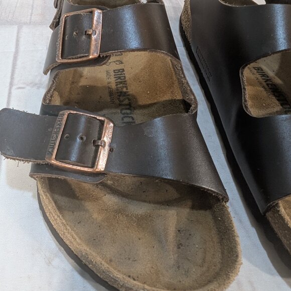 Birkenstock Milano Dark Brown Leather Sandals Size 43 Regular - Picture 4 of 10